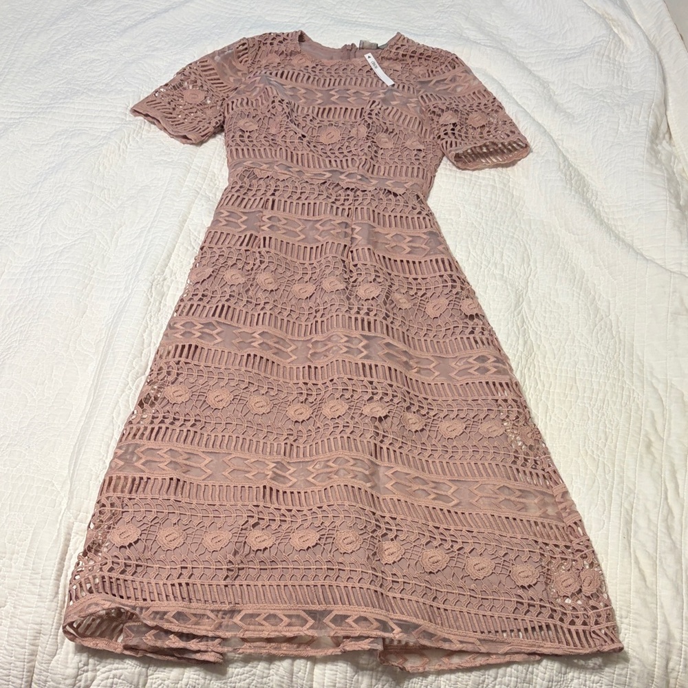 ASOS Lace Midi Dress in Blush